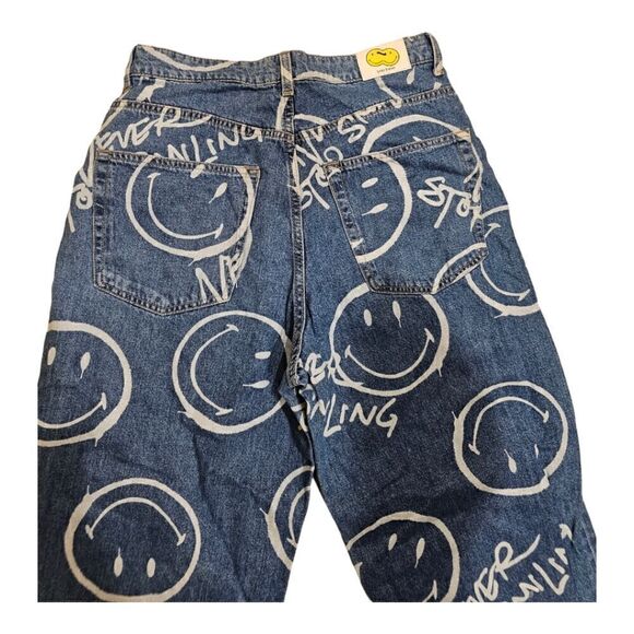 H&M x SMILEY High Waisted Baggy Jeans - Size 8 - Picture 4 of 11